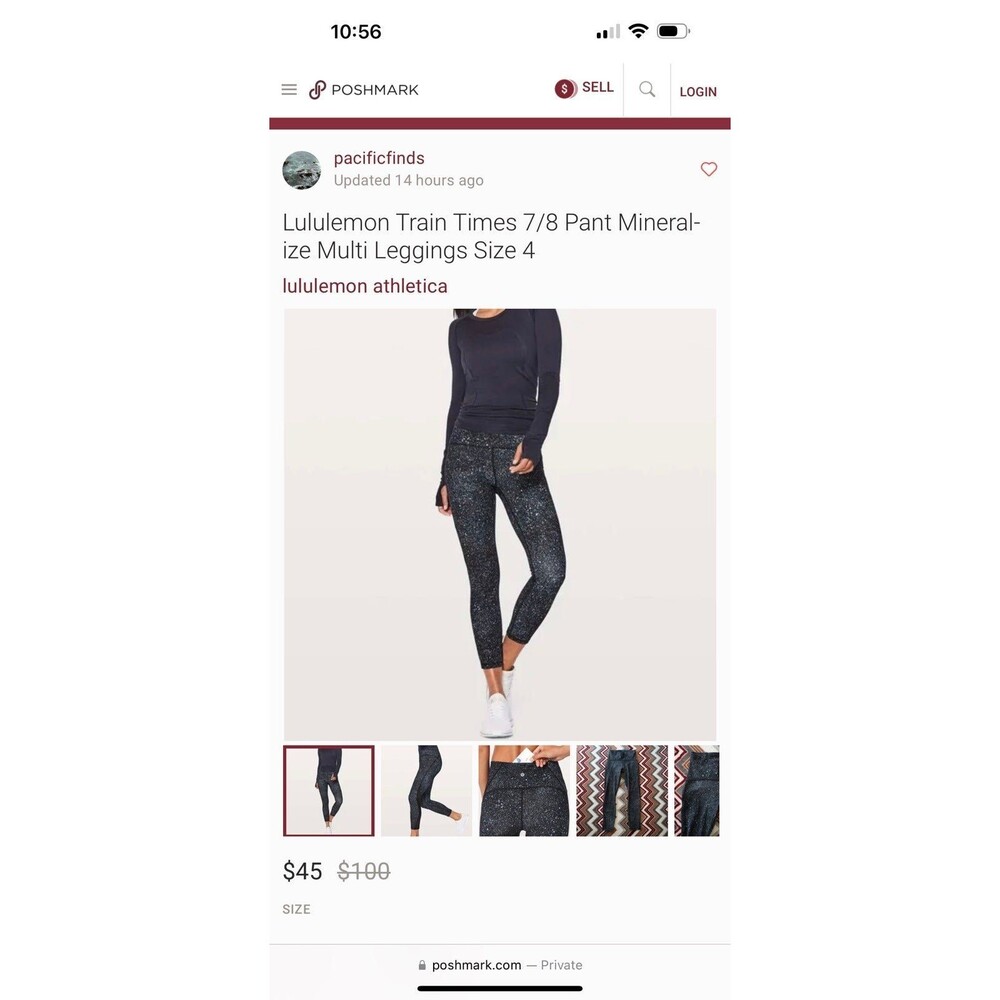 lululemon fast and free crop size 4
